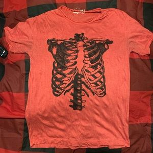 Heather red rib cage shirt